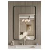 BEE LEADER Black 22x30 Inch Metal Framed Mirror for Wall, Rounded Rectangle Mirror, Anti-Rust, Tempered Glass, Hangs Horizontally or Vertically - Retail: $40 BEE LEADER Black 22x30 Inch Metal Framed Mirror for Wall, Rounded Rectangle Mirror, Anti-Rust, Tempered Glass, Hangs Horizontally or Vertically - Retail: $40