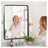 BEE LEADER Black 22x30 Inch Metal Framed Mirror for Wall, Rounded Rectangle Mirror, Anti-Rust, Tempered Glass, Hangs Horizontally or Vertically - Retail: $40 BEE LEADER Black 22x30 Inch Metal Framed Mirror for Wall, Rounded Rectangle Mirror, Anti-Rust, Tempered Glass, Hangs Horizontally or Vertically - Retail: $40