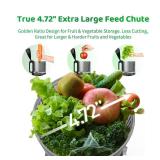 Cold Press Juicer, WETIE 4.7\" Juicer Machines with Large Feed Chute for Whole Fruits & Vegetables, Slow Masticating Juicer with Large Auger, High Juice Yield, Easy to Clean & Assembly - Retail: $90 Cold Press Juicer, WETIE 4.7\" Juicer Machines with Large Feed Chute for Whole Fruits & Vegetables, Slow Masticating Juicer with Large Auger, High Juice Yield, Easy to Clean & Assembly - Retail: $90