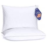 Wynrest  Down Alternative Pillows Standard/Queen Size Set of 2 - Queen Bed Pillows for Sleeping - Made in USA - Cooling Surface and Machine Washable for Side, Back, and Stomach Sleepers - Retail: $70 Wynrest  Down Alternative Pillows Standard/Queen Size Set of 2 - Queen Bed Pillows for Sleeping - Made in USA - Cooling Surface and Machine Washable for Side, Back, and Stomach Sleepers - Retail: $70