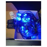 Outdoor String Lights 50FT, Outdoor Lights for Patio with 20 Dimmable RGBW LED Bulbs, IP66 Waterproof Shatterproof, with APP Control & Remote, 24V Adapter Color Change,for Backyard Decor - Retail: $41 Outdoor String Lights 50FT, Outdoor Lights for Patio with 20 Dimmable RGBW LED Bulbs, IP66 Waterproof Shatterproof, with APP Control & Remote, 24V Adapter Color Change,for Backyard Decor - Retail: $41