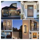 camuucci Dusk to Dawn Outdoor Light,19.7 Inches LED Porch Lights Outdoor Waterproof Modern Outside Sconce Wall Mount for Doorway Hallway Porch Patio Yard Doorway Black - Retail: $102 camuucci Dusk to Dawn Outdoor Light,19.7 Inches LED Porch Lights Outdoor Waterproof Modern Outside Sconce Wall Mount for Doorway Hallway Porch Patio Yard Doorway Black - Retail: $102