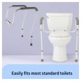 Medline Toilet Safety Rail For Seniors with Easy Installation, Height Adjustable Toilet Safety Frame, Bathroom Assist Rail with Armrests, Bathroom Safety, 250 lb. Weight Capacity - Retail: $34 Medline Toilet Safety Rail For Seniors with Easy Installation, Height Adjustable Toilet Safety Frame, Bathroom Assist Rail with Armrests, Bathroom Safety, 250 lb. Weight Capacity - Retail: $34