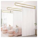 Partition Curtain Rod, U-Shape Room Divider, Metal Support Wall Mounted Privacy Partition Rod, Curtains DIY (Gold, 6.56ft) - Retail: $69 Partition Curtain Rod, U-Shape Room Divider, Metal Support Wall Mounted Privacy Partition Rod, Curtains DIY (Gold, 6.56ft) - Retail: $69