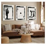 3Pcs Western Cowboy Canvas Wall Art Aesthetic Black and White Cactus Cowboy boots Painting Picture Wall Decor Vintage Southwestern Desert Poster Print Artwork for Living Room Bedroom Home Decoration - 3Pcs Western Cowboy Canvas Wall Art Aesthetic Black and White Cactus Cowboy boots Painting Picture Wall Decor Vintage Southwestern Desert Poster Print Artwork for Living Room Bedroom Home Decoration -
