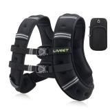 Liveet Weighted Vest, 25 lbs Weighted Vest for Women Men, Weight Vest with Reflective Strips Adjustable Buckle Straps for Walking Running Strength Training Cardio Workout - Retail: $70 Liveet Weighted Vest, 25 lbs Weighted Vest for Women Men, Weight Vest with Reflective Strips Adjustable Buckle Straps for Walking Running Strength Training Cardio Workout - Retail: $70