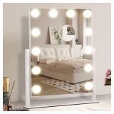 NUSVAN Vanity Makeup Mirror with Lights,3 Color Lighting Modes Detachable 10X Magnification Mirror Touch Control,360°Rotation, White (14.6Inch) - Retail: $50 NUSVAN Vanity Makeup Mirror with Lights,3 Color Lighting Modes Detachable 10X Magnification Mirror Touch Control,360°Rotation, White (14.6Inch) - Retail: $50