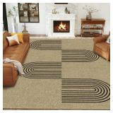 Vipfree Easy Jute Area Rug 8x10, Large Living Room Washable Rug Indoor Outdoor Patio 8x10 Carpet, Farmhouse Rainbow Pattern Throw Non Slip Black Carpet for Backyard Dining Room, Light Brown/Black - Re Vipfree Easy Jute Area Rug 8x10, Large Living Room Washable Rug Indoor Outdoor Patio 8x10 Carpet, Farmhouse Rainbow Pattern Throw Non Slip Black Carpet for Backyard Dining Room, Light Brown/Black - Re