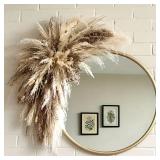 YN HI FLOWER Natural Dried Flower Wall Hanging, Pampas Grass Decor,35-Inch Boho Pampas Grass, Pink Bunny Tails, Palm Leaves, Wedding Arch Decor - Retail: $33 YN HI FLOWER Natural Dried Flower Wall Hanging, Pampas Grass Decor,35-Inch Boho Pampas Grass, Pink Bunny Tails, Palm Leaves, Wedding Arch Decor - Retail: $33