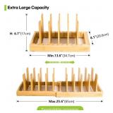 Pots and Pans Organizer under Cabinet, Bamboo Expandable Bakeware and Cutting Board Organizers, Adjustable Pot Lids Holder Rack, Cookie Sheet Baking Pan, Tray Organizer for Kitchen Storage (Natural) - Pots and Pans Organizer under Cabinet, Bamboo Expandable Bakeware and Cutting Board Organizers, Adjustable Pot Lids Holder Rack, Cookie Sheet Baking Pan, Tray Organizer for Kitchen Storage (Natural) -