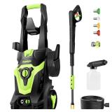 Pressure Washer, Foam Cannon, 4 Different Pressure Tips, Power Washer for Cars/Fences/Driveways/Home/Patios - Retail: $180 Pressure Washer, Foam Cannon, 4 Different Pressure Tips, Power Washer for Cars/Fences/Driveways/Home/Patios - Retail: $180