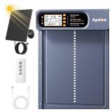 Automatic Chicken Coop Door Solar Powered with Timer, Light Sensor, Large Size, ETFE Solar Panel, 4 Modes, Anti-Pinch Safety, Outage-Proof, LCD Screen, Remote Control, All-Weather, 14.3\" H x 10.8\" L Automatic Chicken Coop Door Solar Powered with Timer, Light Sensor, Large Size, ETFE Solar Panel, 4 Modes, Anti-Pinch Safety, Outage-Proof, LCD Screen, Remote Control, All-Weather, 14.3\" H x 10.8\" L
