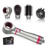 4-in-1 Detachable Blowout Brush - Negative Ionic Hot Air Styler with 4 Brush Heads for Drying, Volumizing, Curling & Straightening with ALCI Safety Plug, 3 Heat Settings - Retail: $40 4-in-1 Detachable Blowout Brush - Negative Ionic Hot Air Styler with 4 Brush Heads for Drying, Volumizing, Curling & Straightening with ALCI Safety Plug, 3 Heat Settings - Retail: $40