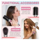 4-in-1 Detachable Blowout Brush - Negative Ionic Hot Air Styler with 4 Brush Heads for Drying, Volumizing, Curling & Straightening with ALCI Safety Plug, 3 Heat Settings - Retail: $40 4-in-1 Detachable Blowout Brush - Negative Ionic Hot Air Styler with 4 Brush Heads for Drying, Volumizing, Curling & Straightening with ALCI Safety Plug, 3 Heat Settings - Retail: $40