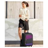 LOVEVOOK 4 Pcs Carry On Luggage 22x14x9 Airline Approved, 20 Inch Carry On Suitcases with Wheels, Softside Rolling Suitcase for Women Men, with TSA Lock Weekender Travel Luggage - Retail: $80 LOVEVOOK 4 Pcs Carry On Luggage 22x14x9 Airline Approved, 20 Inch Carry On Suitcases with Wheels, Softside Rolling Suitcase for Women Men, with TSA Lock Weekender Travel Luggage - Retail: $80