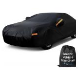 EzyShade 10-Layer Car Cover Waterproof All Weather [See Vehicle Size Chart for Accurate Fit] Outdoor Full Exterior Covers for Automobiles Sedan Hatch. Rain Sun Snow. Black, Size A3 (See SizeChart) - R