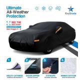 EzyShade 10-Layer Car Cover Waterproof All Weather [See Vehicle Size Chart for Accurate Fit] Outdoor Full Exterior Covers for Automobiles Sedan Hatch. Rain Sun Snow. Black, Size A3 (See SizeChart) - R