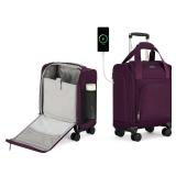 MILADA Carry On Luggage Airline Approved 16 Inch Underseat Small Suitcases with Wheels Softside Travel Luggage Personal Item Overnight Bag Business Mini Suitcase for Women and Men, Purple - Retail: $9 MILADA Carry On Luggage Airline Approved 16 Inch Underseat Small Suitcases with Wheels Softside Travel Luggage Personal Item Overnight Bag Business Mini Suitcase for Women and Men, Purple - Retail: $9