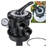 Replacement for Hayward SP0714T VariFlo Top-Mount Multiport Valve for All Hayward Above-Ground Pro and VL Series Sand Filter 1.5-Inch FIP Plumbing 7-Positions Clamp Style Control Valve Upgraded Black  Replacement for Hayward SP0714T VariFlo Top-Mount Multiport Valve for All Hayward Above-Ground Pro and VL Series Sand Filter 1.5-Inch FIP Plumbing 7-Positions Clamp Style Control Valve Upgraded Black