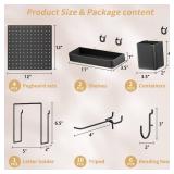 FZK Peg Board,25pcs PegBoard Wall Organizer,Includes 4 Black Pegboard and Accessories,Plastic PegBoard for Room,Office, Game Room,Kitchen and Bathroom - Retail: $40 FZK Peg Board,25pcs PegBoard Wall Organizer,Includes 4 Black Pegboard and Accessories,Plastic PegBoard for Room,Office, Game Room,Kitchen and Bathroom - Retail: $40