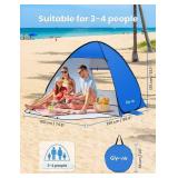 Glymnis Pop Up Beach Tent Beach Shade Tent for 1-4 Persons Sun Shelter UPF 50+ Enclose Zipper Door Portable Easy Up Beach Tent L (3-4 Person) - Retail: $47 Glymnis Pop Up Beach Tent Beach Shade Tent for 1-4 Persons Sun Shelter UPF 50+ Enclose Zipper Door Portable Easy Up Beach Tent L (3-4 Person) - Retail: $47