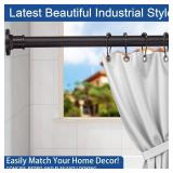 BRIOFOX Industrial Shower Curtain Rod - 2-in-1 Design Tension Curtain Rod - Never Rust Non-Slip 43 to 72 Inch Stainless Steel, Bronze Window Curtain Rod - Retail: $30 BRIOFOX Industrial Shower Curtain Rod - 2-in-1 Design Tension Curtain Rod - Never Rust Non-Slip 43 to 72 Inch Stainless Steel, Bronze Window Curtain Rod - Retail: $30
