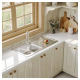 Naiture Drop-In Kitchen Sink, Rectangular Single Bowl Top Mount Sink, 21-Gauge 304 Stainless Steel, 39-3/8\" X 20\" with Right Drainboard and Single Hole - Retail: $500 Naiture Drop-In Kitchen Sink, Rectangular Single Bowl Top Mount Sink, 21-Gauge 304 Stainless Steel, 39-3/8\" X 20\" with Right Drainboard and Single Hole - Retail: $500