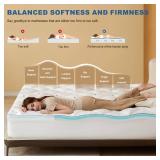 Bedlore 4-Inch Queen Mattress Topper for Back Pain - Dual Layer Medium Support (2\" Gel Memory Foam + 2\" Cooling Fluffy Pillow Top Pad), Breathable & Pressure Relief (White) - Retail: $95 Bedlore 4-Inch Queen Mattress Topper for Back Pain - Dual Layer Medium Support (2\" Gel Memory Foam + 2\" Cooling Fluffy Pillow Top Pad), Breathable & Pressure Relief (White) - Retail: $95