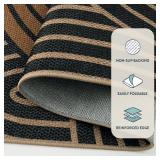 Lahome Modern Rainbow Easy Jute Carpet, Washable Rugs 5x7 for Living Room Black Farmhouse Dining Room Rug, Contemporary Natural Throw Mat Non Slip Floor Carpet for Office RV Patio - Retail: $81 Lahome Modern Rainbow Easy Jute Carpet, Washable Rugs 5x7 for Living Room Black Farmhouse Dining Room Rug, Contemporary Natural Throw Mat Non Slip Floor Carpet for Office RV Patio - Retail: $81