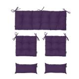 STillcomsy Outdoor Wicker Chair Cushions of 5Pieces,Tufted Patio Bench Cushions & 2Seat Cushions with Ties,2Lumber Pillows,Waterproof Cushions for Patio Furniture -Purple - Retail: $60 STillcomsy Outdoor Wicker Chair Cushions of 5Pieces,Tufted Patio Bench Cushions & 2Seat Cushions with Ties,2Lumber Pillows,Waterproof Cushions for Patio Furniture -Purple - Retail: $60