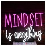 BNEMCEZH Mindset is Everything Neon Sign Dimmable Inspirational LED Light Up Sign for Wall Decor USB Powered Positive Quotes Motivational Neon Light for Office School Home Led Decor (Pink White) - Ret BNEMCEZH Mindset is Everything Neon Sign Dimmable Inspirational LED Light Up Sign for Wall Decor USB Powered Positive Quotes Motivational Neon Light for Office School Home Led Decor (Pink White) - Ret
