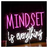 BNEMCEZH Mindset is Everything Neon Sign Dimmable Inspirational LED Light Up Sign for Wall Decor USB Powered Positive Quotes Motivational Neon Light for Office School Home Led Decor (Pink White) - Ret BNEMCEZH Mindset is Everything Neon Sign Dimmable Inspirational LED Light Up Sign for Wall Decor USB Powered Positive Quotes Motivational Neon Light for Office School Home Led Decor (Pink White) - Ret