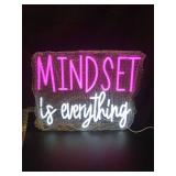 BNEMCEZH Mindset is Everything Neon Sign Dimmable Inspirational LED Light Up Sign for Wall Decor USB Powered Positive Quotes Motivational Neon Light for Office School Home Led Decor (Pink White) - Ret BNEMCEZH Mindset is Everything Neon Sign Dimmable Inspirational LED Light Up Sign for Wall Decor USB Powered Positive Quotes Motivational Neon Light for Office School Home Led Decor (Pink White) - Ret