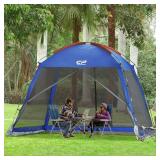 CAMPROS CP Screen House 10 x 10 Ft Screened Mesh Net Wall Canopy Tent Screen Shelter Gazebos for Patios Outdoor Camping Activities - Blue - Retail: $60 CAMPROS CP Screen House 10 x 10 Ft Screened Mesh Net Wall Canopy Tent Screen Shelter Gazebos for Patios Outdoor Camping Activities - Blue - Retail: $60