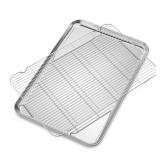 Large Set Baking Sheet and Cooling Rack Set, Bastwe 24L x 16W x 1H inch Professional Bakeware, Healthy & Nontoxic & Rustproof & Easy Clean - Retail: $32 Large Set Baking Sheet and Cooling Rack Set, Bastwe 24L x 16W x 1H inch Professional Bakeware, Healthy & Nontoxic & Rustproof & Easy Clean - Retail: $32