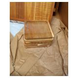 kukmakri 2 PCS Acacia Wood Serving Tray with Black Handles - 13 x 17 inches Premium Wooden Tray for Ottoman and Coffee Table Tray, Home Decor, Kitchen + 6 Wood Coasters + a stainless steel cutting boa kukmakri 2 PCS Acacia Wood Serving Tray with Black Handles - 13 x 17 inches Premium Wooden Tray for Ottoman and Coffee Table Tray, Home Decor, Kitchen + 6 Wood Coasters + a stainless steel cutting boa