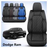 DuDuWang Car Seat Cover Custom Fit for Dodge Ram 1500 2500 3500 2002-2025 Faux Leather Seat Cover Set Compatible with Crew Quad Regular Cab Pickup Truck Cushions (Black, Front Seat) - Retail: $120 DuDuWang Car Seat Cover Custom Fit for Dodge Ram 1500 2500 3500 2002-2025 Faux Leather Seat Cover Set Compatible with Crew Quad Regular Cab Pickup Truck Cushions (Black, Front Seat) - Retail: $120