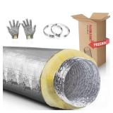 Cuchiilo 4 Inch Insulated Flexible Duct,HVAC Insulation Duct,25 Feet Insulated Duct, 4 in Insulated Duct Hose, R4.2 Air Flexible Duct Aluminum Hose 4 Cuchiilo 4 Inch Insulated Flexible Duct,HVAC Insulation Duct,25 Feet Insulated Duct, 4 in Insulated Duct Hose, R4.2 Air Flexible Duct Aluminum Hose 4