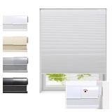 Tonature No Drill Cellular Shades for Indoor Windows, Thermal Insulating & Noise Reducing Honeycomb Blinds, Free Stop Cordless Blackout Shades, White, 22\" W x 64\" H - Retail: $49 Tonature No Drill Cellular Shades for Indoor Windows, Thermal Insulating & Noise Reducing Honeycomb Blinds, Free Stop Cordless Blackout Shades, White, 22\" W x 64\" H - Retail: $49