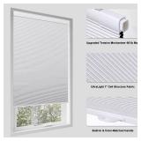 Tonature No Drill Cellular Shades for Indoor Windows, Thermal Insulating & Noise Reducing Honeycomb Blinds, Free Stop Cordless Blackout Shades, White, 22\" W x 64\" H - Retail: $49 Tonature No Drill Cellular Shades for Indoor Windows, Thermal Insulating & Noise Reducing Honeycomb Blinds, Free Stop Cordless Blackout Shades, White, 22\" W x 64\" H - Retail: $49