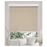 Set of 2 - Persilux Free-Stop Cordless 100% Blackout Roller Window Shades for Home, Natural Woven Fabric UV Protection Privacy Roller Shades for Indoor Windows Blinds for Sliding Glass Doors, Khaki 24 Set of 2 - Persilux Free-Stop Cordless 100% Blackout Roller Window Shades for Home, Natural Woven Fabric UV Protection Privacy Roller Shades for Indoor Windows Blinds for Sliding Glass Doors, Khaki 24