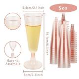 FVIEXE 100 Pack Plastic Flutes, 5 Oz Disposable Pink Champagne Glasses, Clear Plastic Toasting Glass Mimosa Cocktail Cups for Bar Parties Wedding (160ml) - Retail: $28 FVIEXE 100 Pack Plastic Flutes, 5 Oz Disposable Pink Champagne Glasses, Clear Plastic Toasting Glass Mimosa Cocktail Cups for Bar Parties Wedding (160ml) - Retail: $28