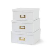 Soul & Lane White Kraft Paper Boxes for Storage - Set of 3 Square Stacking Boxes with Lids and Gold Label Holders, Decorative Photo Storage, Nesting Cardboard Containers for Decor and Organizing - Ret Soul & Lane White Kraft Paper Boxes for Storage - Set of 3 Square Stacking Boxes with Lids and Gold Label Holders, Decorative Photo Storage, Nesting Cardboard Containers for Decor and Organizing - Ret