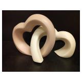 Ceramic Vase Set Heart Shaped - Retail: $43 Ceramic Vase Set Heart Shaped - Retail: $43