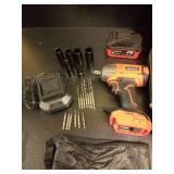 Avhrit Cordless Impact Wrench 3/8 Inch, 450N.m/ 330Ft-lbs Electric Impact Gun with Blushless Motor, 4000mAh Battery, Charger, 5 Sockets, Power Impact Driver for Car Home, Tire Repair  TESTED  - Retail Avhrit Cordless Impact Wrench 3/8 Inch, 450N.m/ 330Ft-lbs Electric Impact Gun with Blushless Motor, 4000mAh Battery, Charger, 5 Sockets, Power Impact Driver for Car Home, Tire Repair  TESTED  - Retail