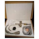 Kitchen Sink Faucet with Pull - Down Sprayer, 2 - Handle 3 - in - 1 Kitchen Sink Filter Faucet, Cold and Hot Mixer Drinking Water Faucet (Brushed Nickel-02) - Retail: $80 Kitchen Sink Faucet with Pull - Down Sprayer, 2 - Handle 3 - in - 1 Kitchen Sink Filter Faucet, Cold and Hot Mixer Drinking Water Faucet (Brushed Nickel-02) - Retail: $80