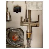 Kitchen Sink Faucet with Pull - Down Sprayer, 2 - Handle 3 - in - 1 Kitchen Sink Filter Faucet, Cold and Hot Mixer Drinking Water Faucet (Brushed Nickel-02) - Retail: $80 Kitchen Sink Faucet with Pull - Down Sprayer, 2 - Handle 3 - in - 1 Kitchen Sink Filter Faucet, Cold and Hot Mixer Drinking Water Faucet (Brushed Nickel-02) - Retail: $80