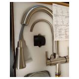 Kitchen Sink Faucet with Pull - Down Sprayer, 2 - Handle 3 - in - 1 Kitchen Sink Filter Faucet, Cold and Hot Mixer Drinking Water Faucet (Brushed Nickel-02) - Retail: $80 Kitchen Sink Faucet with Pull - Down Sprayer, 2 - Handle 3 - in - 1 Kitchen Sink Filter Faucet, Cold and Hot Mixer Drinking Water Faucet (Brushed Nickel-02) - Retail: $80