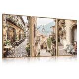 HPINUB Foreign Scenery Framed Canvas Wall Art Set,Vintage Travel City Wall Decor,Modern Minimalist Europe Street Picture Artwork Nature Landscape Art Print for Living Room,Bedroom-16 x24 x3 - Retail:  HPINUB Foreign Scenery Framed Canvas Wall Art Set,Vintage Travel City Wall Decor,Modern Minimalist Europe Street Picture Artwork Nature Landscape Art Print for Living Room,Bedroom-16 x24 x3 - Retail: