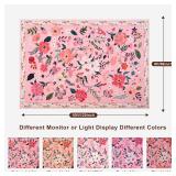 Terrug 8x10 Pink Floral Area Rug for Living Room,Boho Machine Washable Ultra-Thin Rugs with Non-Slip Blacking for Bedroom,Large Flower Carpet for Dining Room Playroom Floor Decor - Retail: $90 Terrug 8x10 Pink Floral Area Rug for Living Room,Boho Machine Washable Ultra-Thin Rugs with Non-Slip Blacking for Bedroom,Large Flower Carpet for Dining Room Playroom Floor Decor - Retail: $90